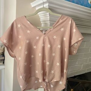 Blush Pink Blouse W/Stars